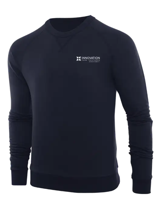 Allmade Dark Navy Organic French Terry Crewneck Sweatshirt w/Innovation Care Partners Logo