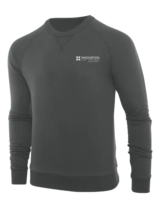 Allmade Charcoal Grey Organic French Terry Crewneck Sweatshirt w/Innovation Care Partners Logo