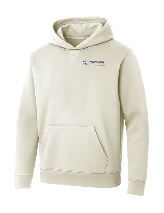 Allmade White Sand Organic French Terry Pullover Hoodie w/Innovation Care Partners Logo
