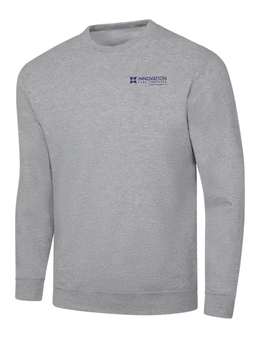 Light Grey Heather 7.8 oz Ring Spun Crew Sweatshirt w/Innovation Care Partners Logo