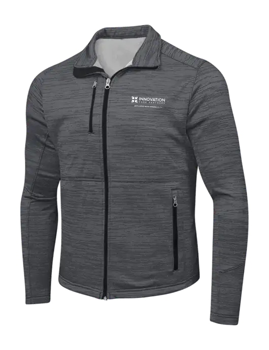 Dark Grey Digi Stripe Fleece Jacket w/Innovation Care Partners Logo