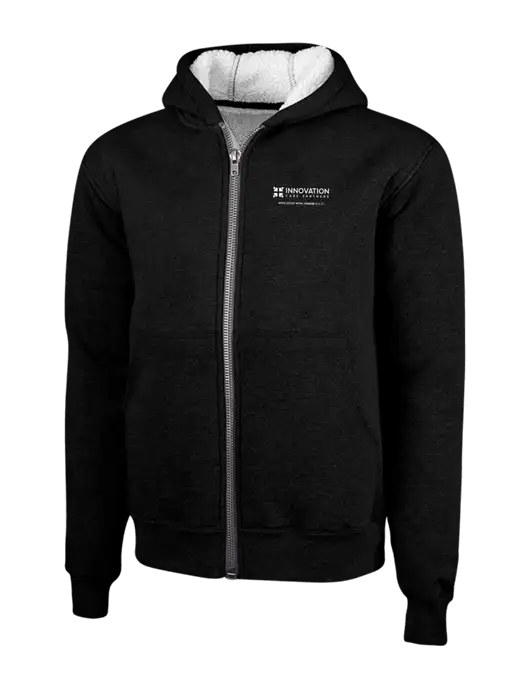 Cornerstone Black Heavyweight Sherpa Lined Hooded Fleece Jacket w/Innovation Care Partners Logo