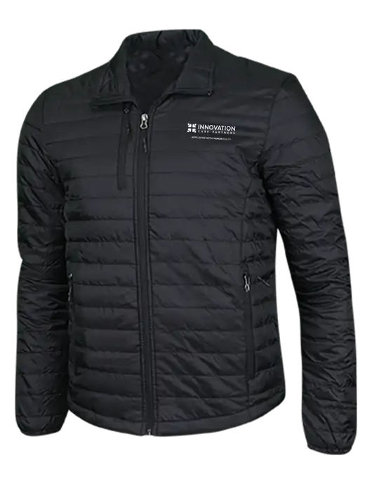 Deep Black Puffy Packable Jacket w/Innovation Care Partners Logo