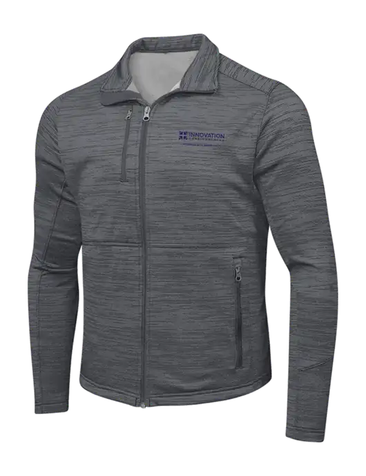 Medium Grey Digi Stripe Fleece Jacket w/Innovation Care Partners Logo