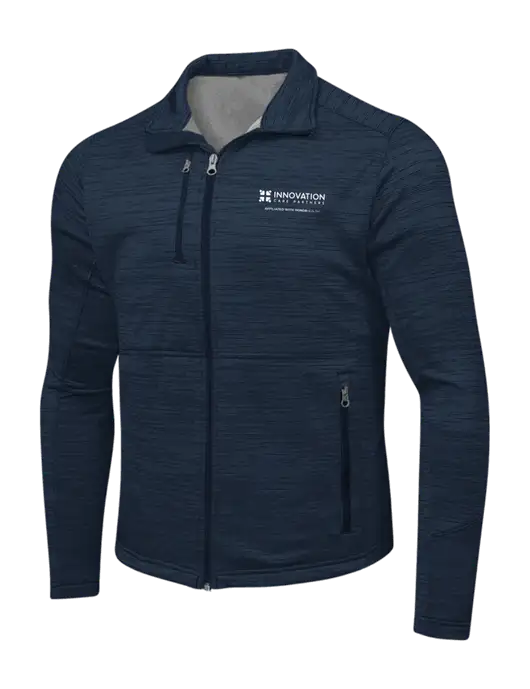 Navy Digi Stripe Fleece Jacket w/Innovation Care Partners Logo