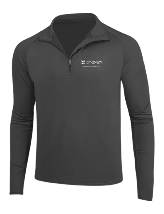 Charcoal Grey Sport Wick Stretch 1/4 Zip Pullover w/Innovation Care Partners Logo
