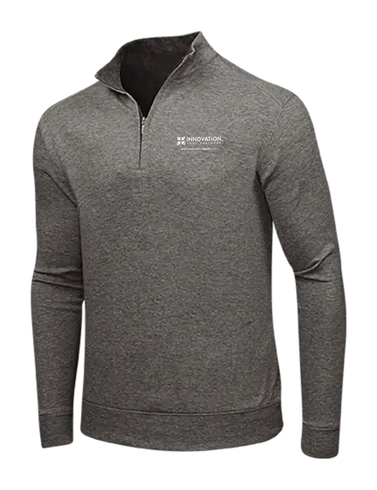 Charcoal Heather/Medium Heather Grey Interlock 1/4 Zip w/Innovation Care Partners Logo