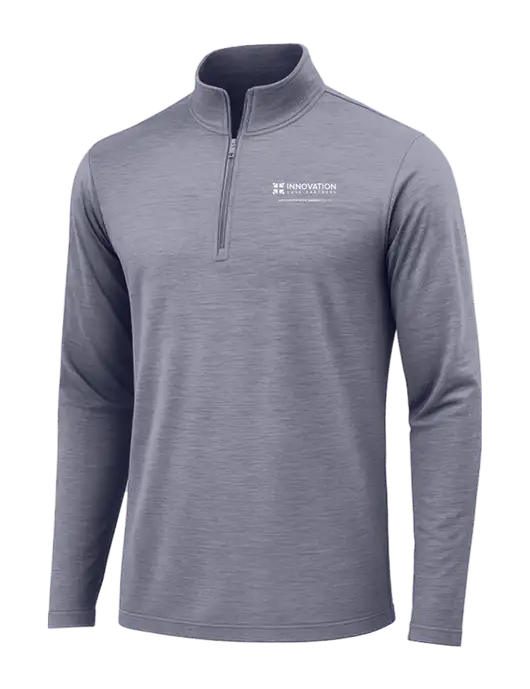 True Navy Heather Posicharge Tri-Blend Wicking 1/4 Zip Pullover w/Innovation Care Partners Logo