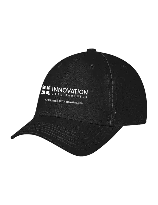 Black Structured Soft Snap Closure Hook & Loop Cap w/Innovation Care Partners Logo