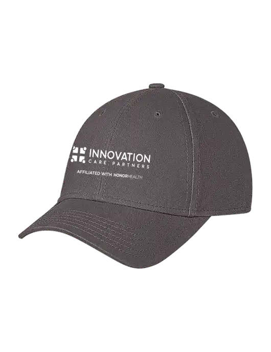 Medium Dark Grey Structured Soft Snap Closure Hook & Loop Cap w/Innovation Care Partners Logo