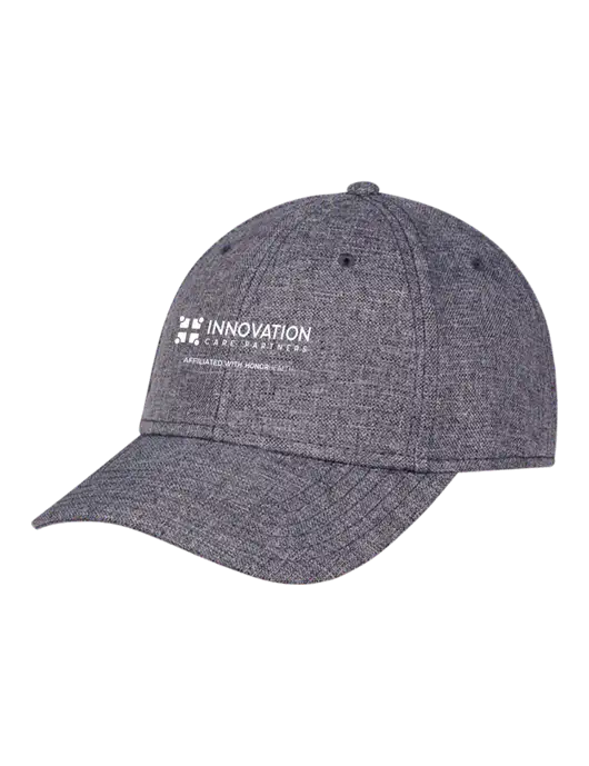 Heather Charcoal Structured Linen Look Cap Hook & Loop w/Innovation Care Partners Logo