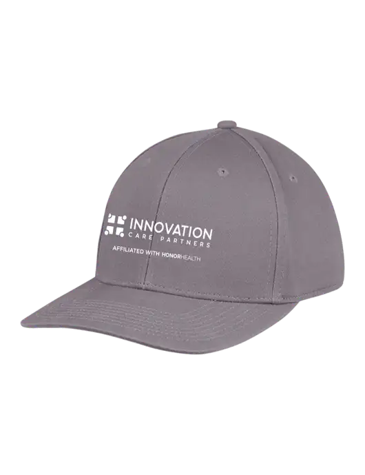 Premium Modern Structured Twill Charcoal Snapback Cap w/Innovation Care Partners Logo