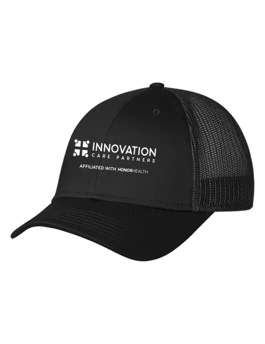 Black Mesh Trucker Cap Snap Back w/Innovation Care Partners Logo