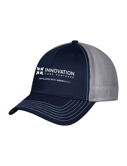 Navy/Grey Mesh Trucker Cap Snap Back w/Innovation Care Partners Logo