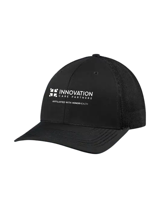 Richardson Adjustable Snapback Original 112 Trucker Cap Black w/Black Mesh w/Innovation Care Partners Logo