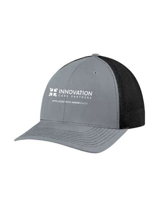 Richardson Adjustable Snapback Original 112 Trucker Cap Heather Grey w/Black Mesh w/Innovation Care Partners Logo