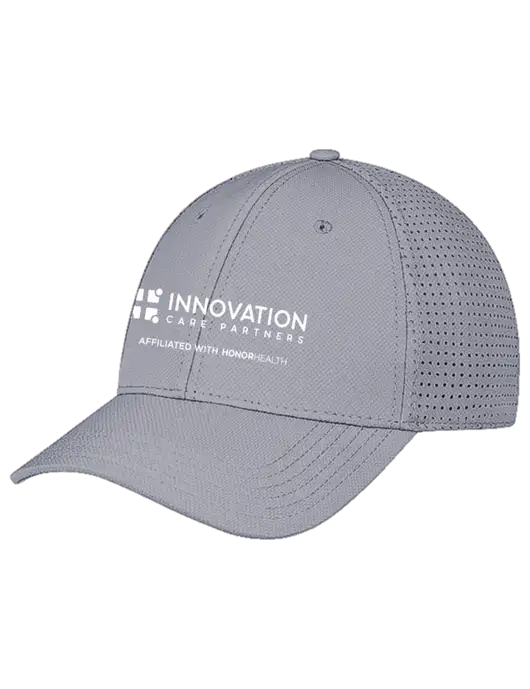 Grey Performance Stretchable Cap Hook & Loop w/Innovation Care Partners Logo