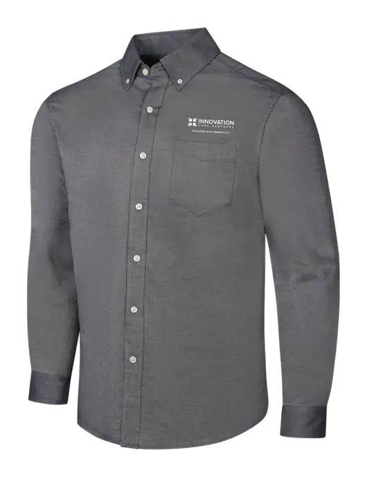 Dark Grey SuperPro Oxford Shirt w/Innovation Care Partners Logo