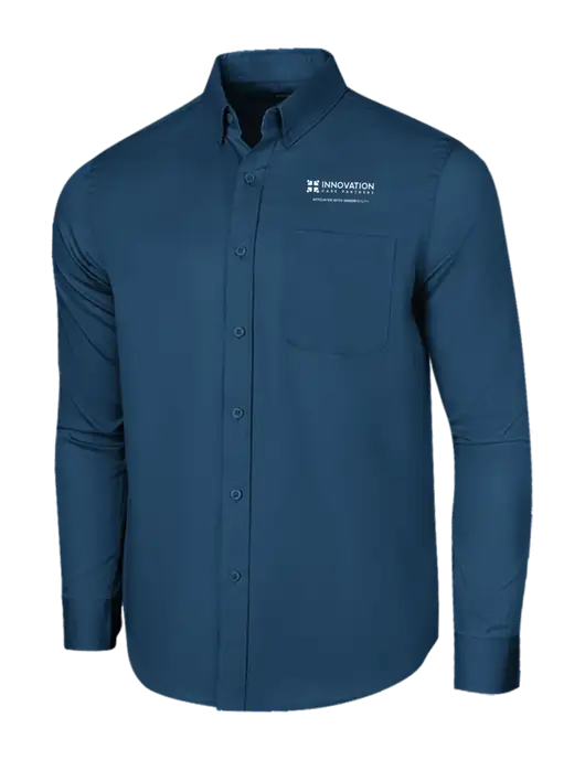 Long Sleeve Light Navy Superpro React Twill Shirt w/Innovation Care Partners Logo