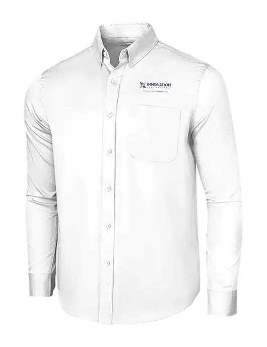 Long Sleeve White Superpro React Twill Shirt w/Innovation Care Partners Logo