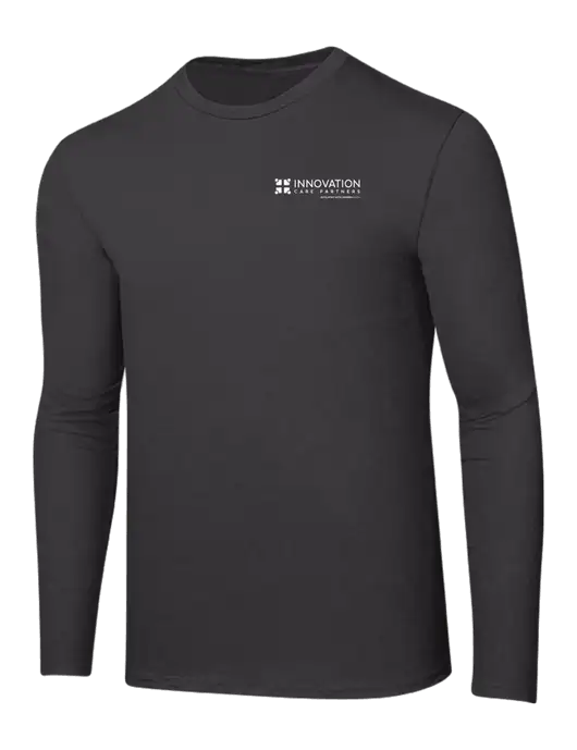 Ring Spun Charcoal 4.5 oz Long Sleeve T-Shirt w/Innovation Care Partners Logo