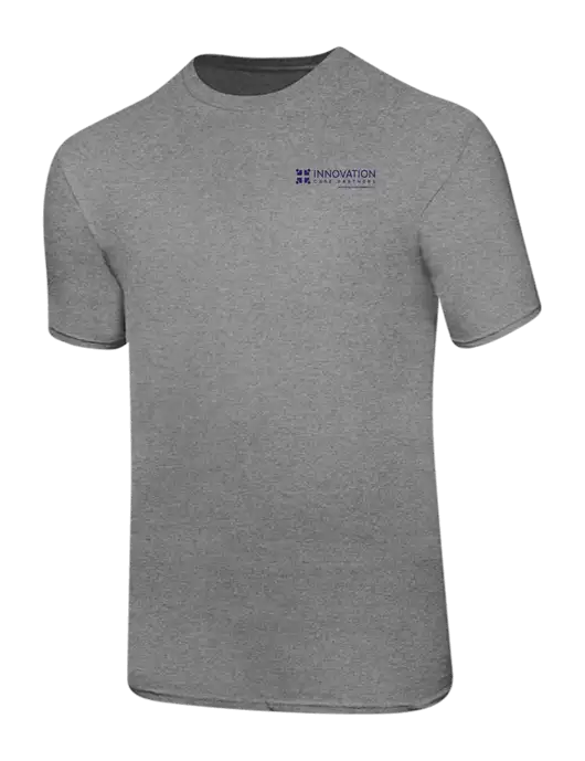 Ring Spun Light Heather Grey 4.5 oz T-Shirt w/Innovation Care Partners Logo