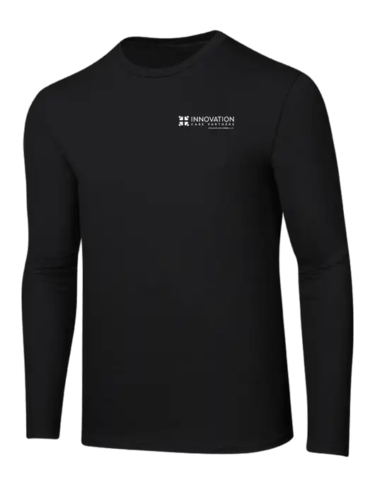 Ring Spun Jet Black 4.5 oz Long Sleeve T-Shirt w/Innovation Care Partners Logo