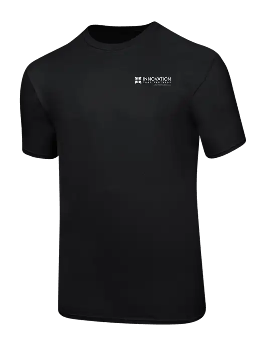 Ring Spun Jet Black 4.5 oz T-Shirt w/Innovation Care Partners Logo