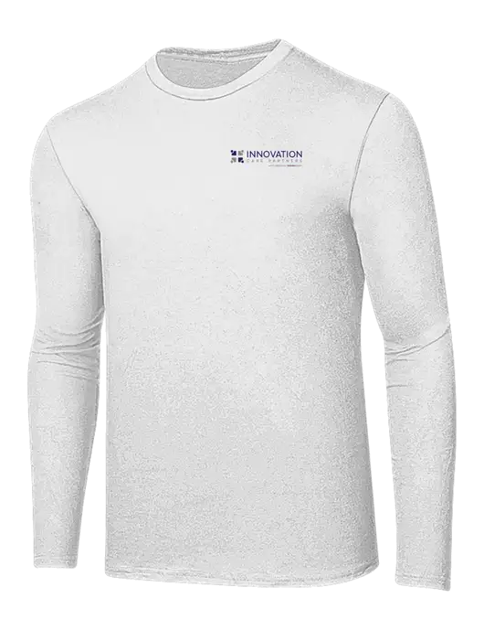 Ring Spun White 4.5 oz Long Sleeve T-Shirt w/Innovation Care Partners Logo