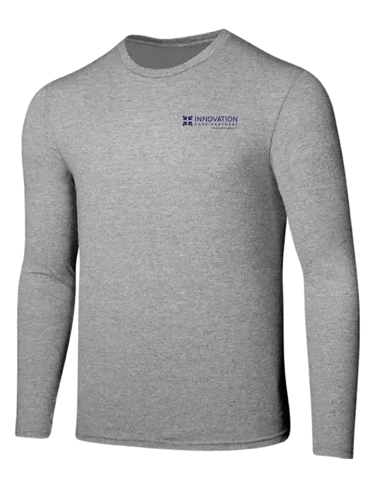 Seriously Soft Light Heathered Grey Long Sleeve T-Shirt w/Innovation Care Partners Logo