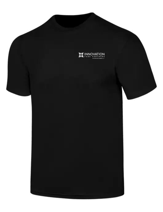 Simply Soft Black 4.5oz  Poly/Combed Ring Spun Cotton T-Shirt w/Innovation Care Partners Logo