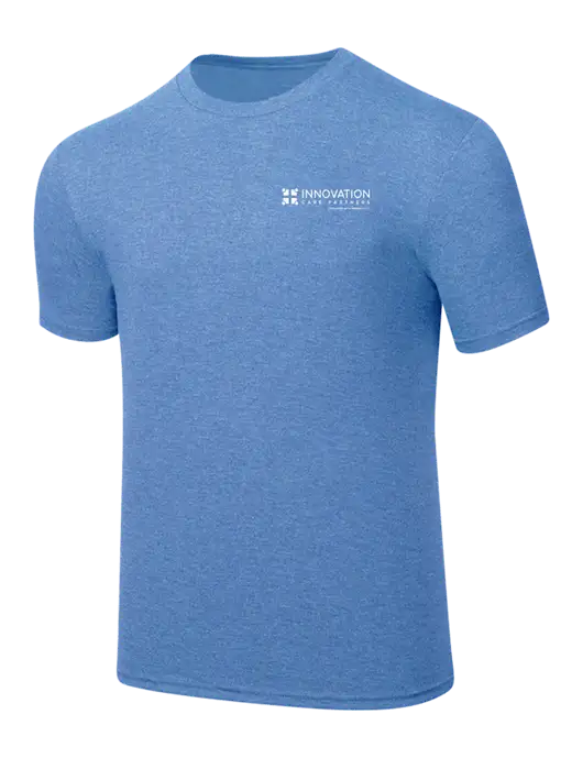 Simply Soft Carolina Blue Frost 4.5oz  Poly/Combed Ring Spun Cotton T-Shirt w/Innovation Care Partners Logo