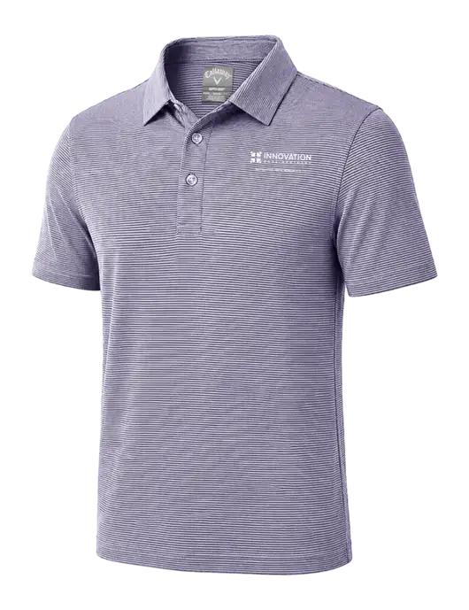 Callaway Navy Fine Line Stripe Polo w/Innovation Care Partners Logo