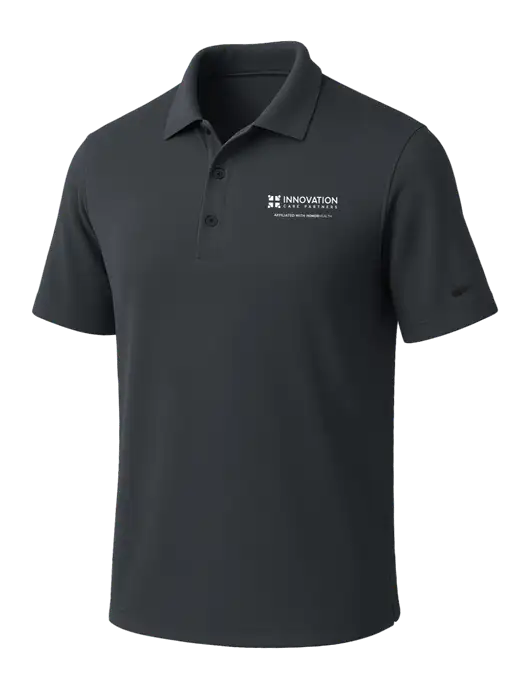 NIKE Dark Grey Dri-Fit Micro Pique Polo w/Innovation Care Partners Logo