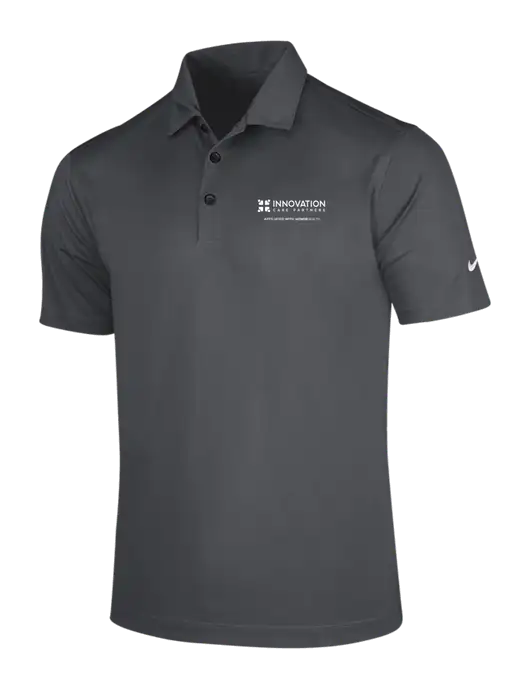NIKE Dark Grey Dri-Fit Vertical Mesh Polo w/Innovation Care Partners Logo