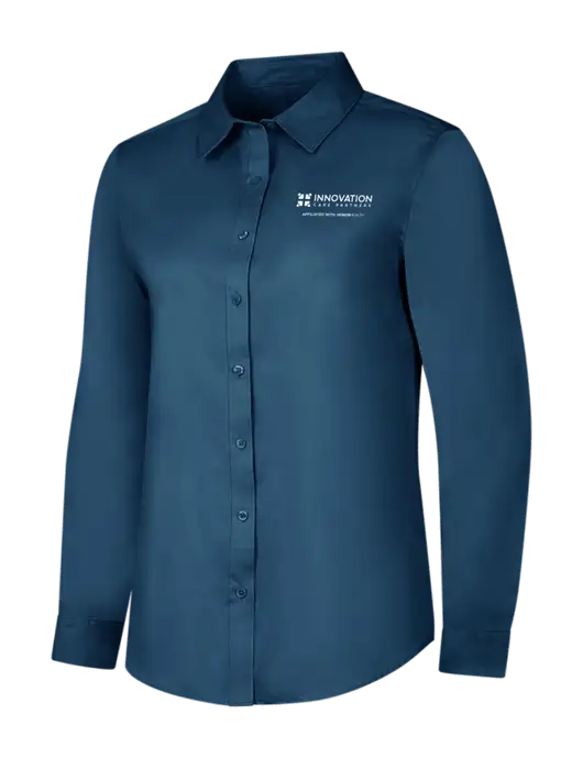 Light Navy Womens Long Sleeve Superpro React Twill Shirt w/Innovation Care Partners Logo