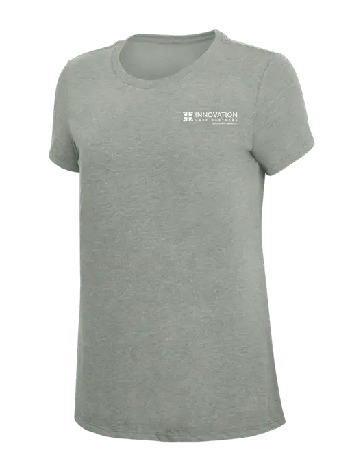 Womens Simply Soft Grey Frost 4.5oz  Poly/Combed Ring Spun Cotton T-Shirt w/Innovation Care Partners Logo