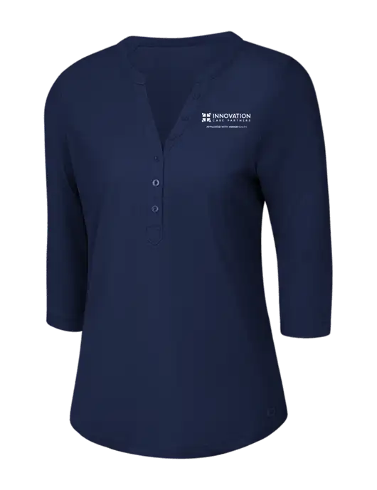 OGIO Navy Jewel Henley w/Innovation Care Partners Logo