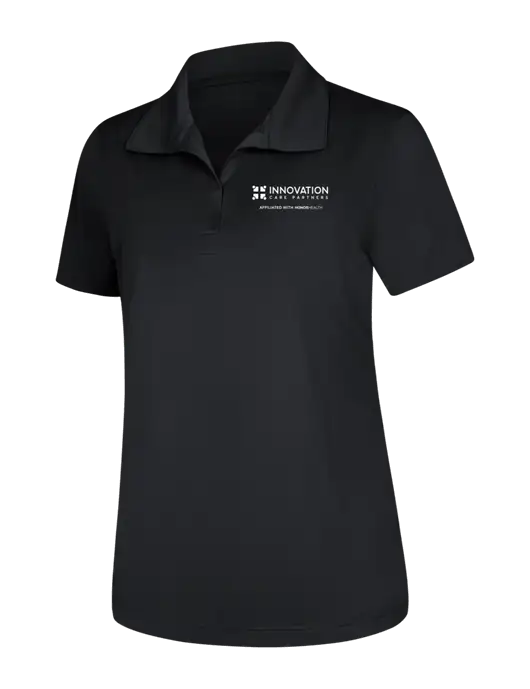 Womens Black Micropique Sport-Wick Polo w/Innovation Care Partners Logo