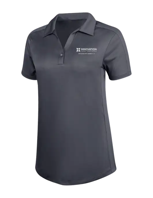 Womens Dark Grey Diamond Jacquard Polo w/Innovation Care Partners Logo