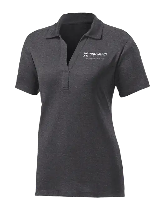 Womens Dark Grey Heather Contender Polo w/Innovation Care Partners Logo