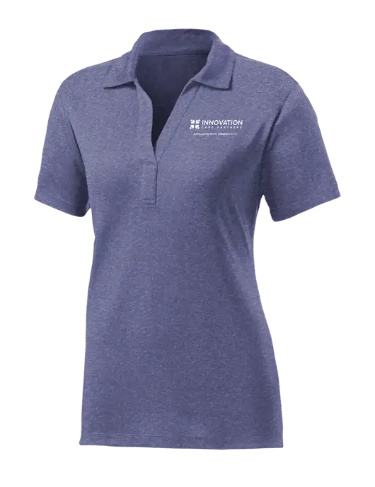 Womens Navy Heather Contender Polo w/Innovation Care Partners Logo