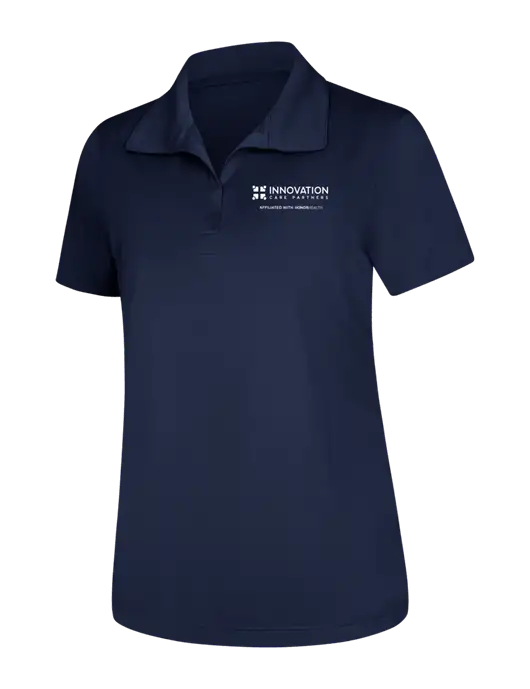 Womens Navy Micropique Sport-Wick Polo w/Innovation Care Partners Logo