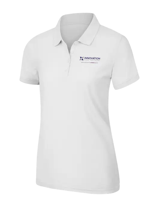 White Womens Core Classic Pique Polo w/Innovation Care Partners Logo