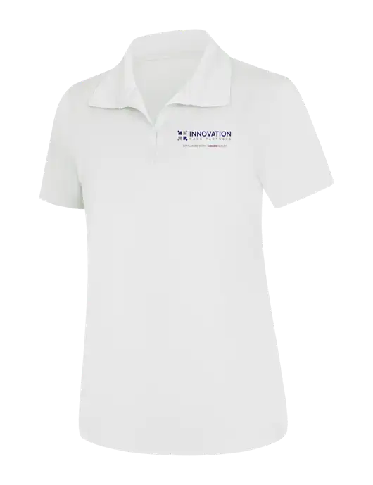 Womens White Micropique Sport-Wick Polo w/Innovation Care Partners Logo