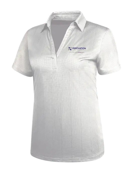White Womens Performance Fine Jacquard Polo w/Innovation Care Partners Logo