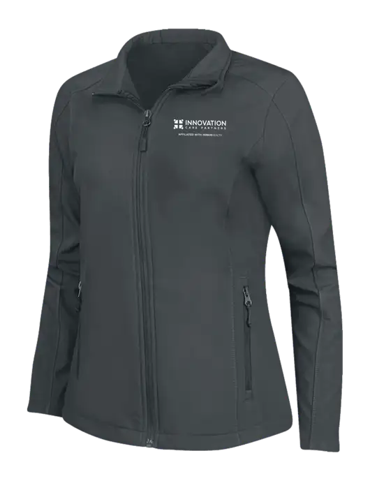 Charcoal Grey Womens Core Soft Shell Jacket w/Innovation Care Partners Logo