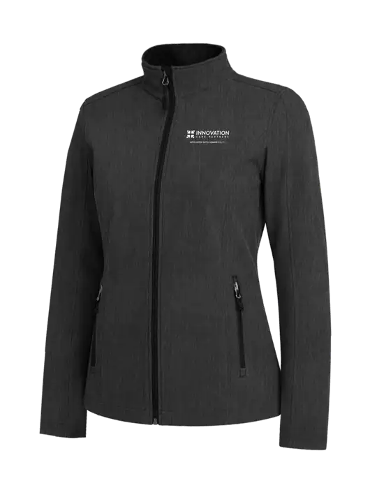 Black Charcoal Heather Womens Core Soft Shell Jacket w/Innovation Care Partners Logo