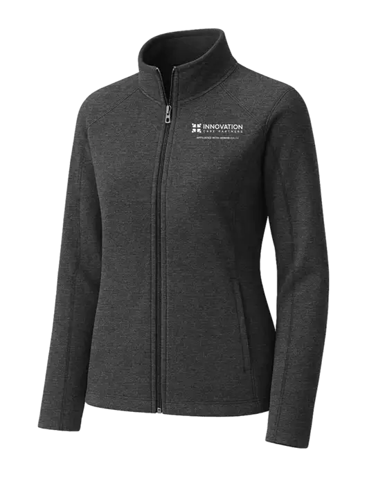 Charcoal Womens Heather Microfleece Full-Zip Jacket w/Innovation Care Partners Logo