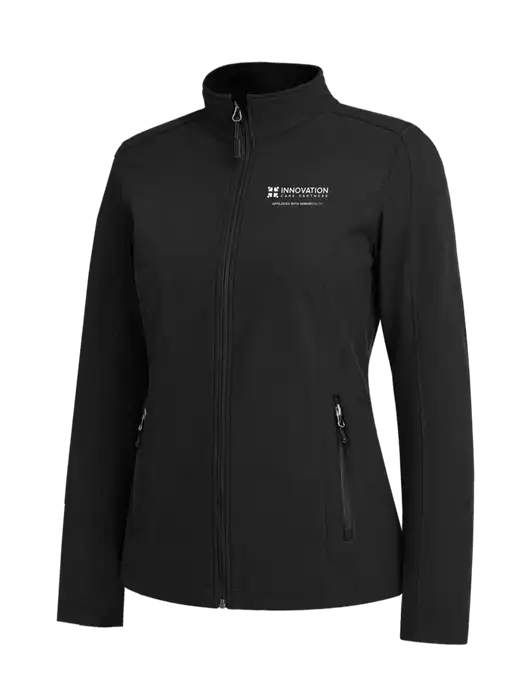 Black Womens Core Soft Shell Jacket w/Innovation Care Partners Logo